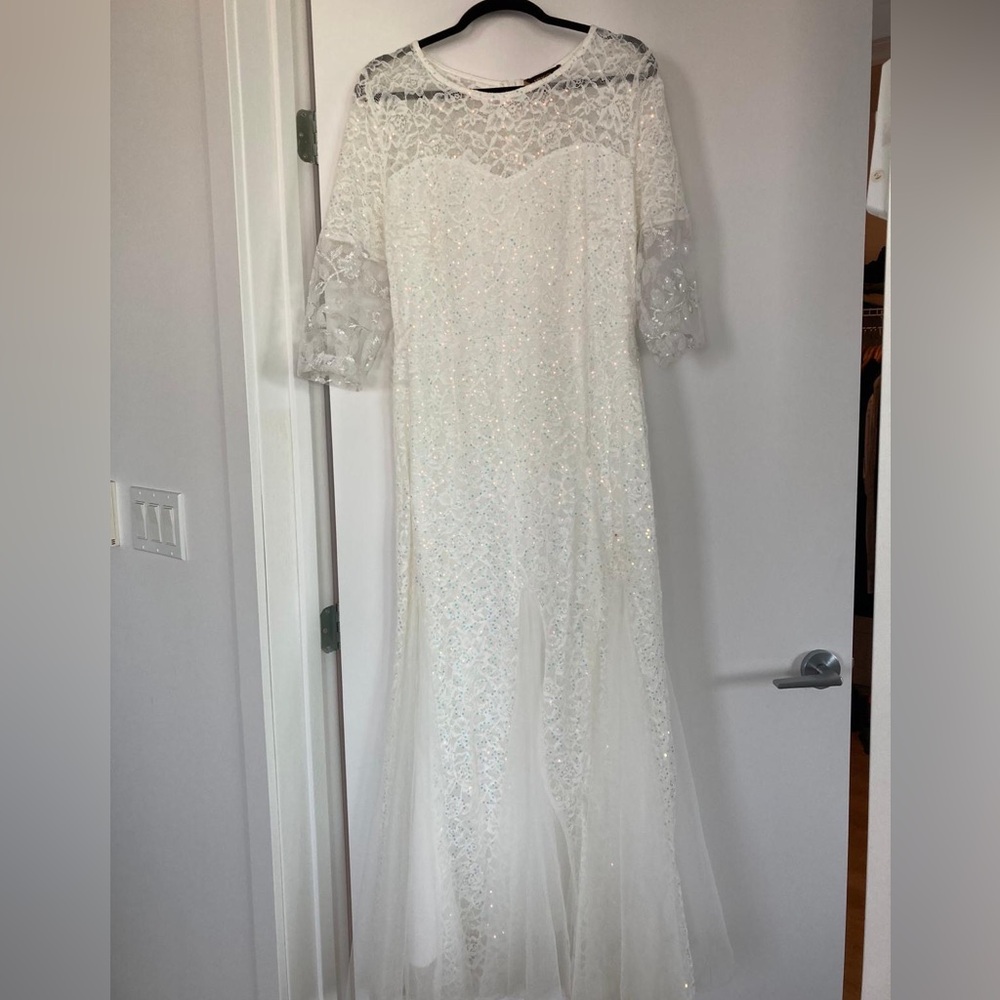Elegant White Lace Gown